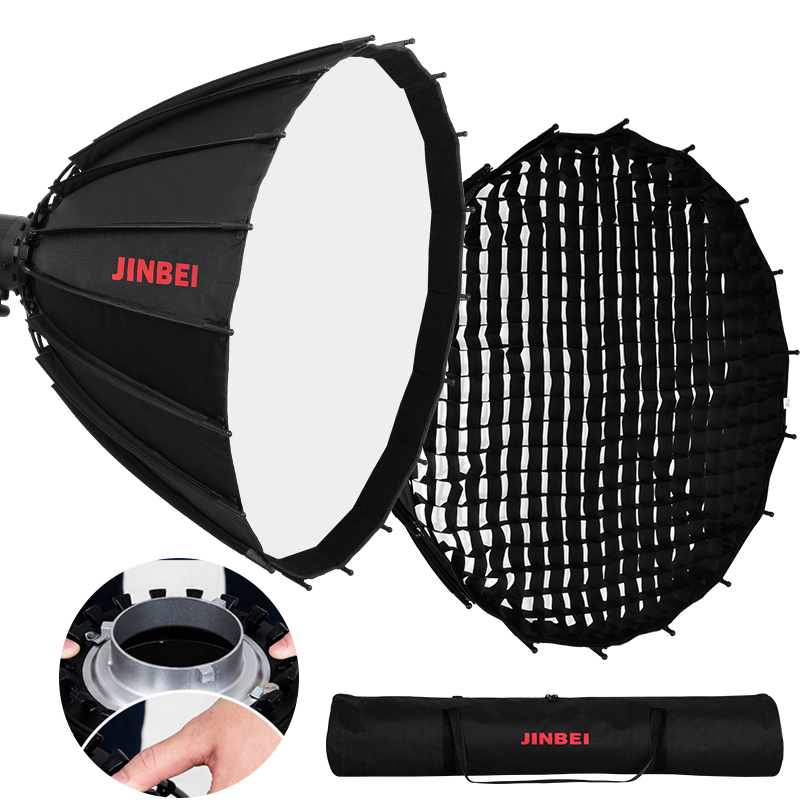 Photography Umbrella Diffuser - JINBEI 120cm Diepe Reflecterende Parabolische Speedlite