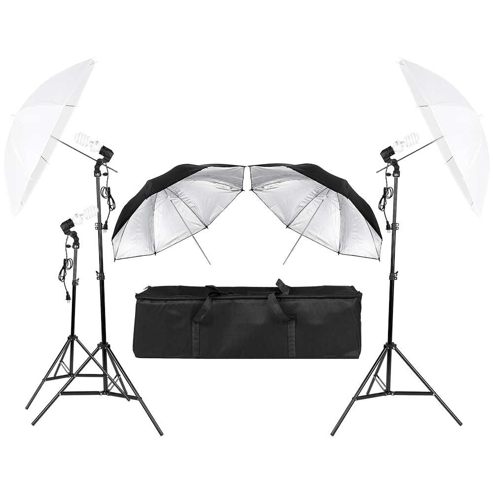 Photography Umbrella Lighting Kit - 3*45W Fotografie Foto Video Portret Studio
