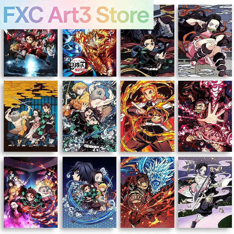 Photography Gallery - Frameloos, Anime Demon Slayer Klassiek canvas
