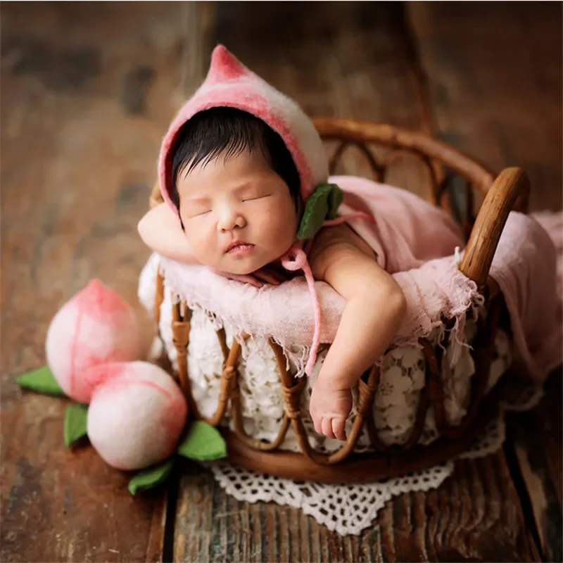 Retro geweven mand met rond ha - Photography Background recensie en prijs